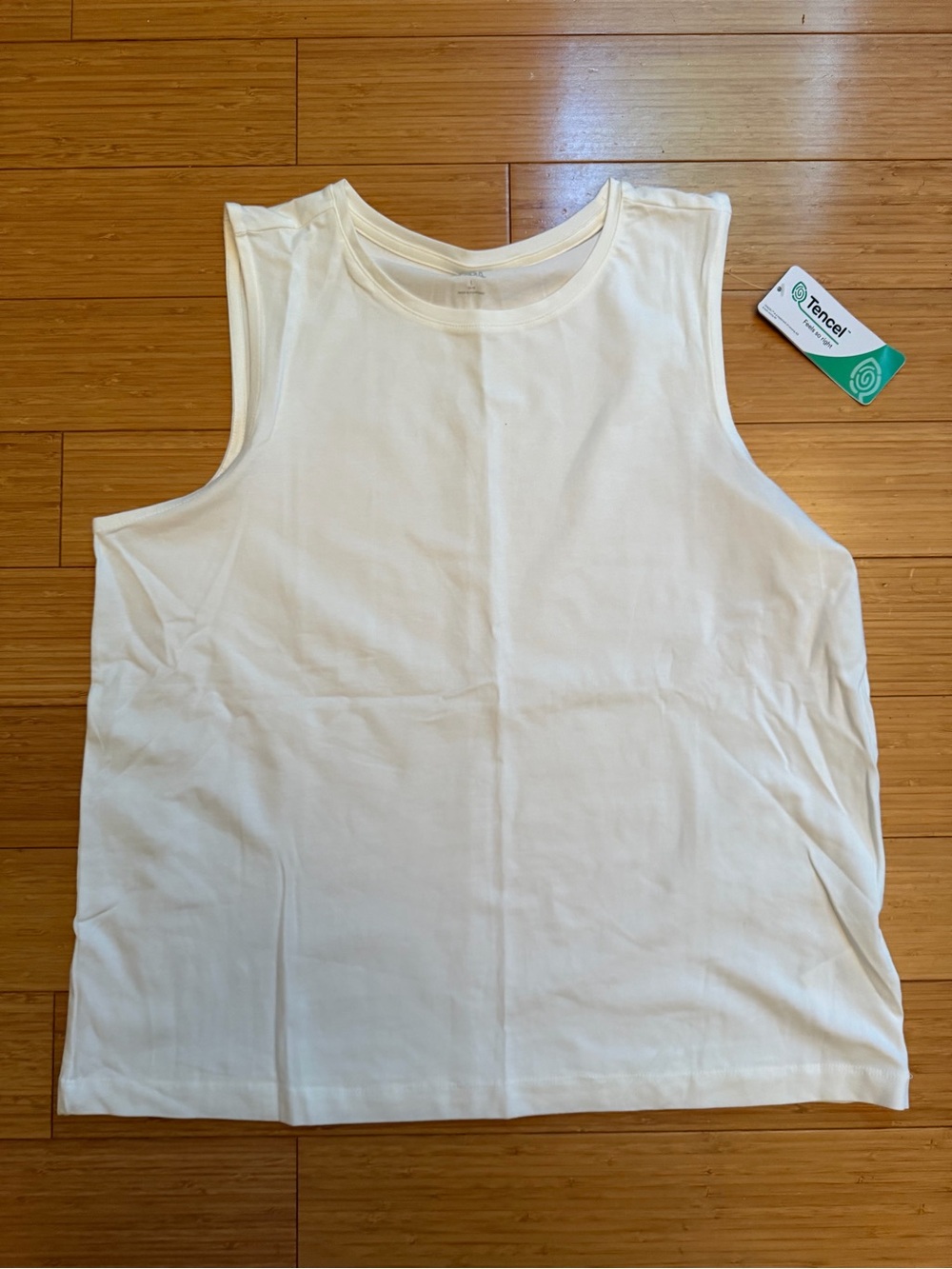 Lands End Women's Sleeveless White Tank Top, lg nwt